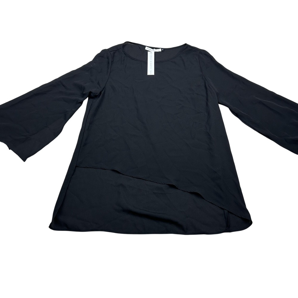 Three Eighty Two Tunic XS Black Bell Sleeve Asymmetrical Whimsigoth Witchy NWT